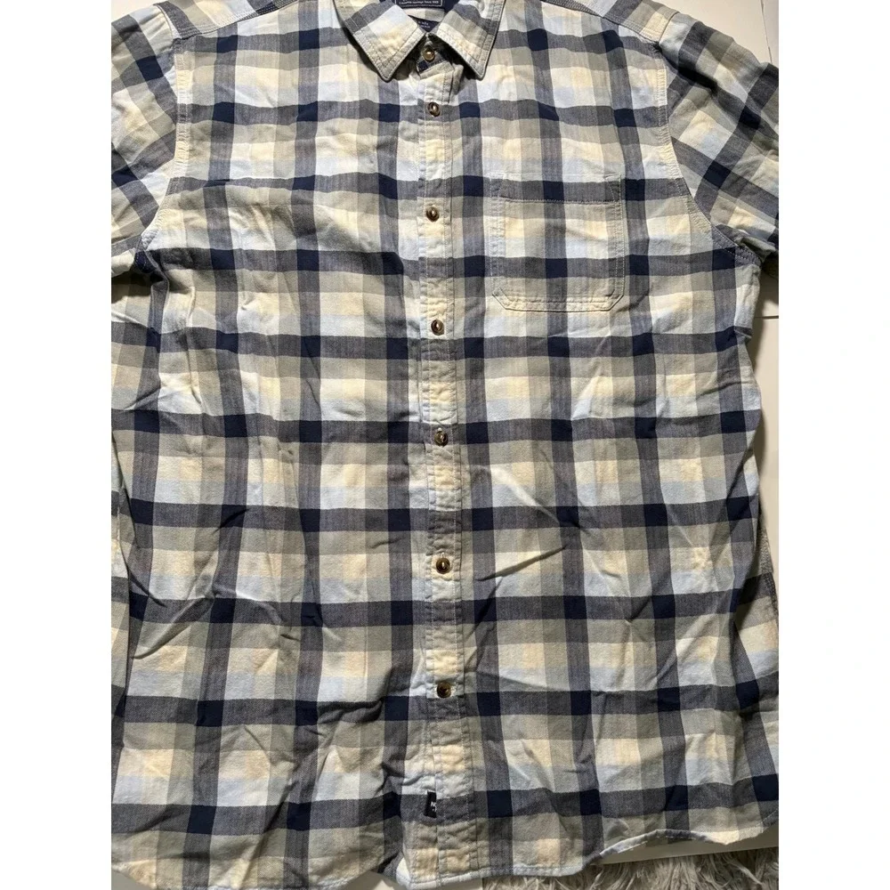 The North‎ Face Flannel Shirt Mens XL Blue Plaid Button Up Long Sleeve Casual